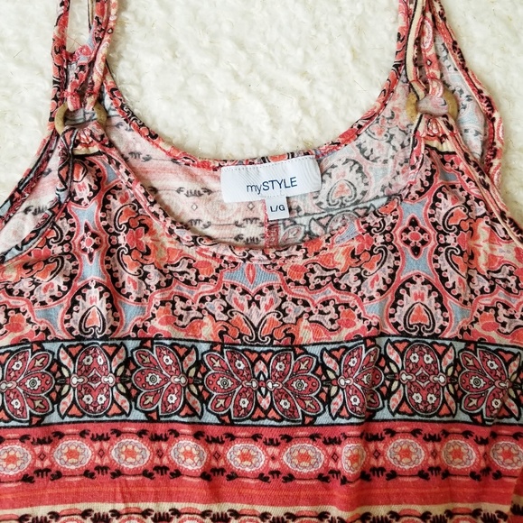Coral Tank Top, 100% Rayon Size L - Picture 2 of 7